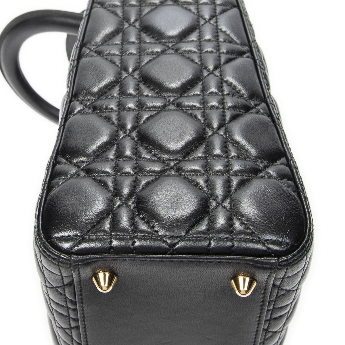 Dior Large Lady Dior Zip Black Canada Lambskin Leather Handbag
