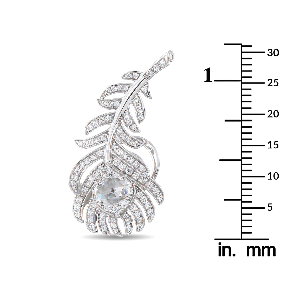Boucheron Plume de Paon 18K White Gold 1.10ct Diamond Earrings