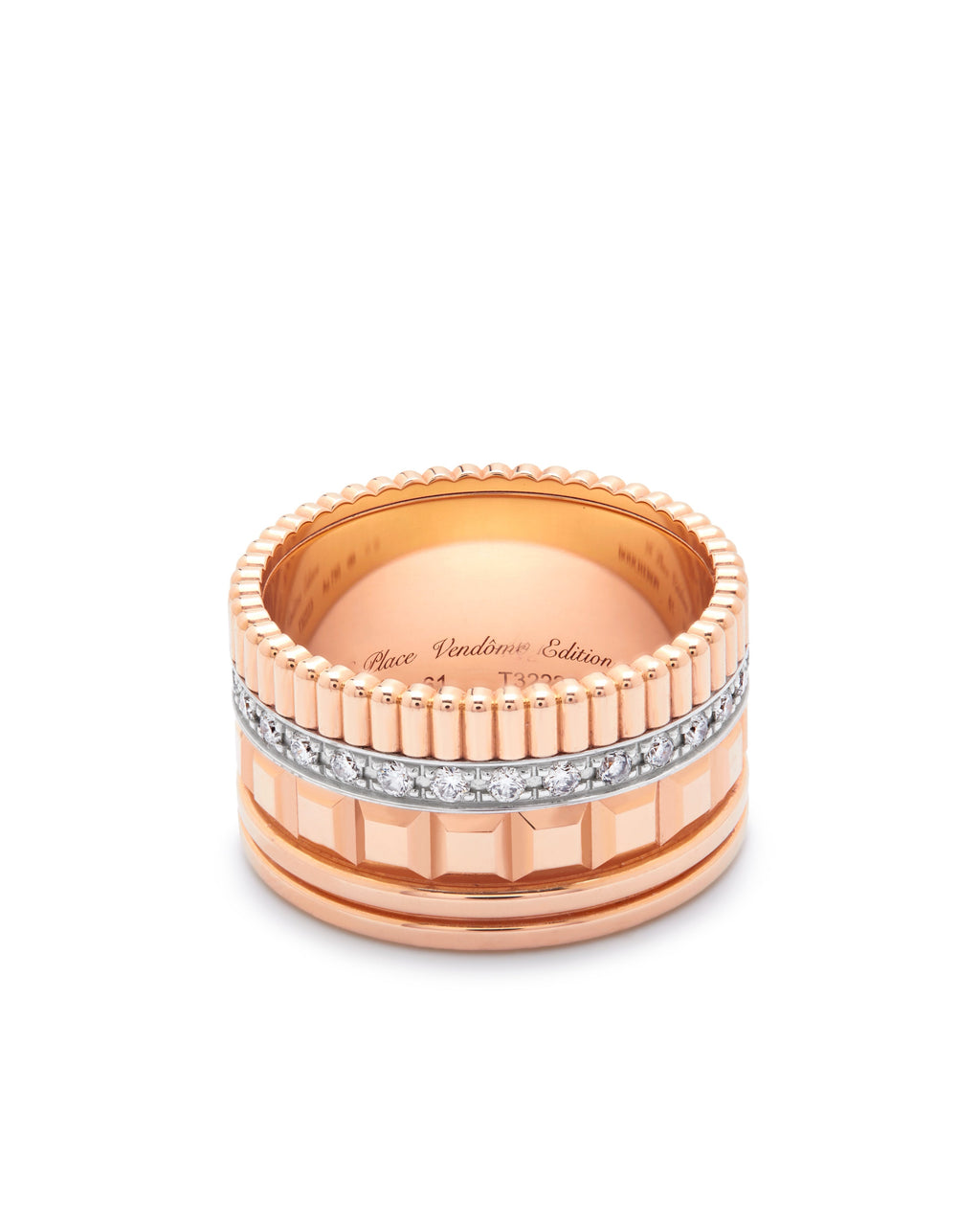 Boucheron Quatre radiant large rose gold diamond ring