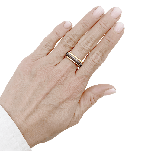 Bague Alliance BOUCHERON "Quatre Classique Small" en or blanc, or jaune, or rose et diamants