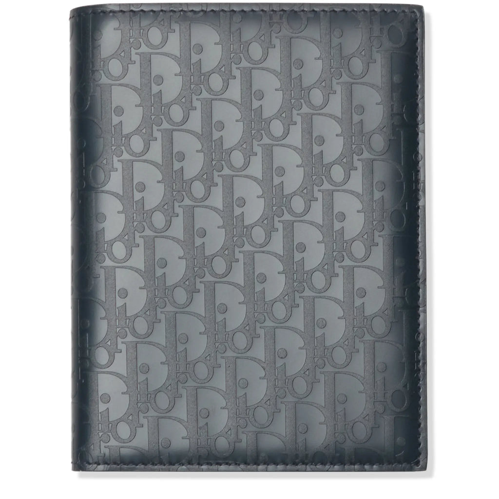 Dior Christian Dior Leather Navy Blue Bifold Passport Card Wallet